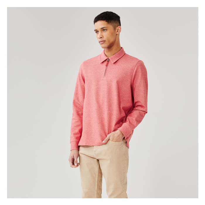 Men's Pique Polo Pullover - Pale Red